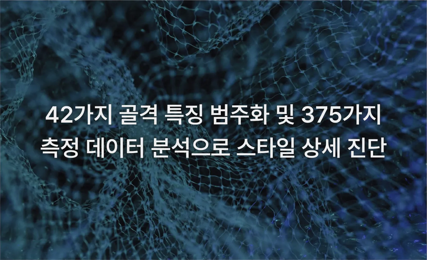 42가지 골격 특징 범주화 및 375가지 측정 데이터 분석으로 스타일 상세 진단